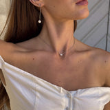 Floating Emerald Crystal Necklace, 925 Silver