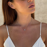 Floating Marquise Crystal Necklace, 925 Silver