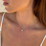 Floating Emerald Crystal Necklace, 925 Silver