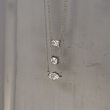 Floating Cushion Crystal Necklace, 925 Silver