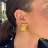 Wind Square Earrings, 18K Gold Plated