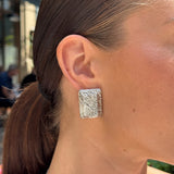 Wind Square Earrings, 925 Silver