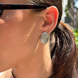 Wind Oval Earrings, 925 Silver