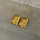 Wind Square Earrings, 18K Gold Plated