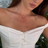 Floating Cushion Crystal Necklace, 18K Gold Plated