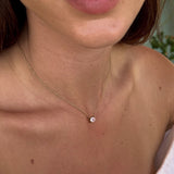 Floating Cushion Crystal Necklace, 18K Gold Plated
