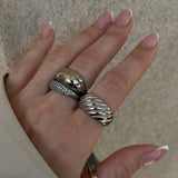 Twist Dome Ring, 925 Silver