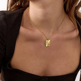 Sun Kiss Necklace 18K Gold Plated Square Large