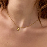 Sun Kiss Necklace 18K Gold Plated Square Mini