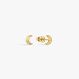 Sun Kiss Moon Stud Earrings, 18K Gold Plated
