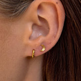 Sun Kiss Moon Stud Earrings, 18K Gold Plated