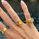 Sun Kiss Round Ring 18K Gold Plated