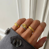 Sun Kiss Round Ring 18K Gold Plated