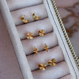 Sun Kiss Sparkle Stud Earrings, 18K Gold Plated