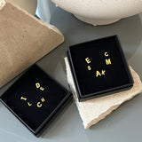 Classic Letter Stud Earrings 18K Gold Plated
