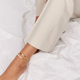 Panzer Facet Pearl Anklet, 18K Gold Plated, 5 mm