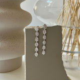 Scoria Dangler Earrings, 925 Silver Plated, Long