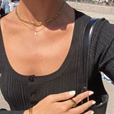 Classic Letter Necklace 18K Gold Plated