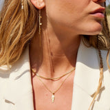 Melted Scoria Rock Necklace 18K Gold Plated