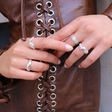 Scoria Wave Ring 925 Silver Small