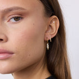 Classic Creole Hoops Crystal Rock 18K Gold Plated 10 mm