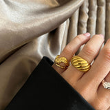 Scoria Wave Ring — Large 18K Gold Plated