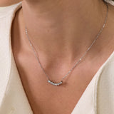 Floating Row Crystal Necklace 925 Silver