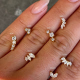 Heart Crystal Stud Earrings 18K Gold Plated