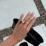 Hammered Band Ring 18K Gold Plated · 6 mm