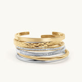 Oval Dome Bangle 18K Gold Plated