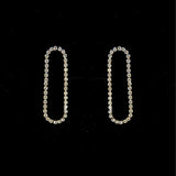 Hollow Tennis Crystal Earrings, 925 Silver