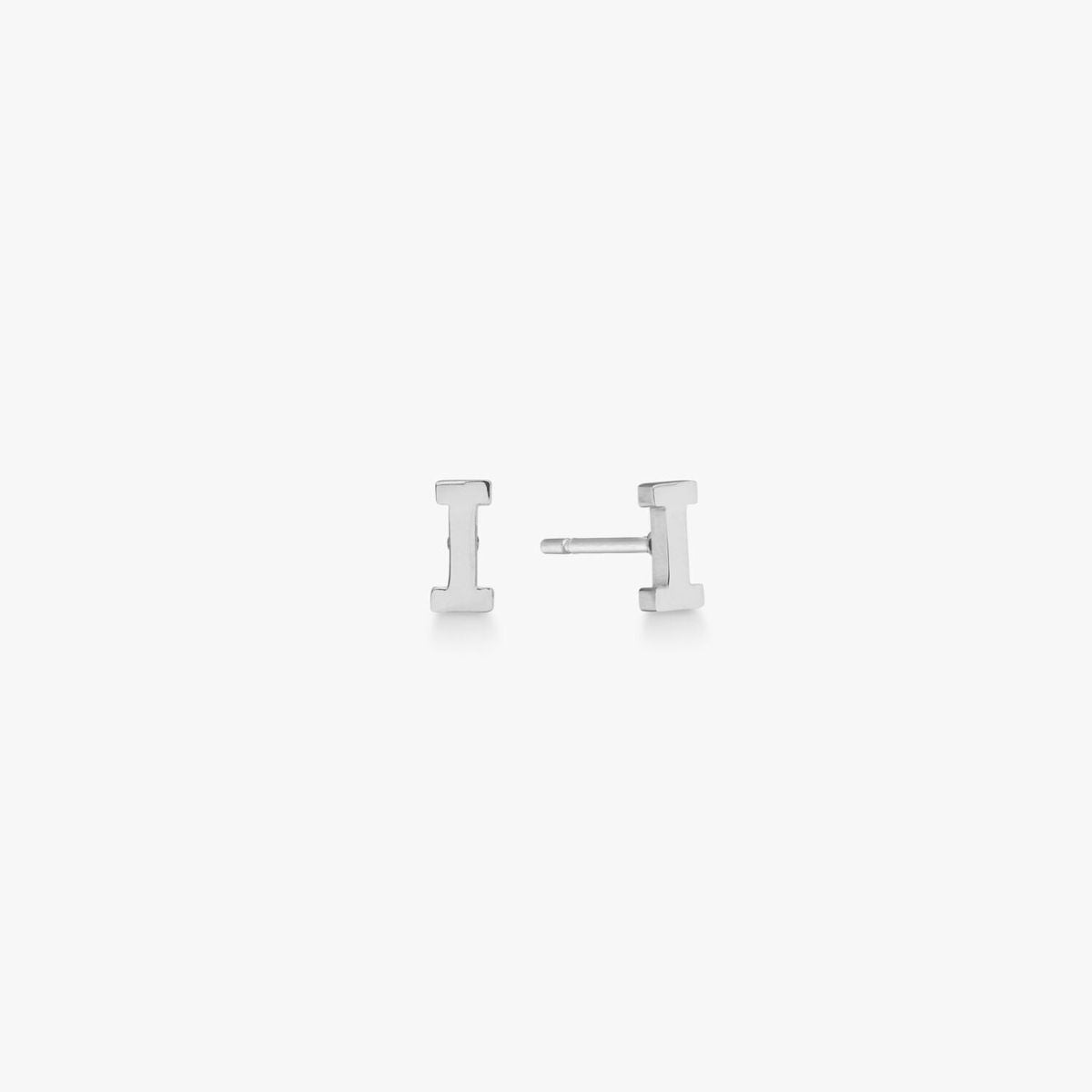 Classic Letter Stud Earrings, 925 Silver