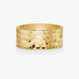 Hammered Band Ring 18K Gold Plated 8 mm