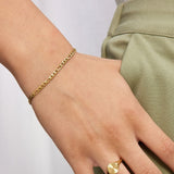 Figaro Bracelet 18K Gold Plated 3 mm
