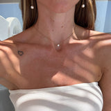 Floating Crystal Necklace 18K Gold Plated