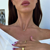 Floating Crystal Necklace 18K Gold Plated
