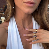 Floating Crystal Necklace 18K Gold Plated