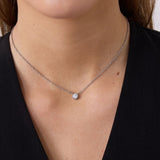 Floating Crystal Necklace, 925 Silver