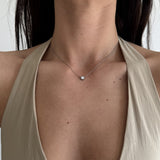 Floating Crystal Necklace, 925 Silver