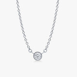 Floating Crystal Necklace, 925 Silver