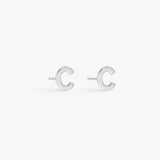 Classic Letter Stud Earrings, 925 Silver