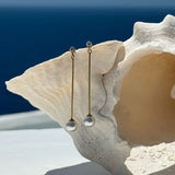 Crystal Pearl Drop Earrings, 18K Gold Plated