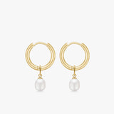 Classic Pearl Pendant, 18K Gold Plated, 7 mm