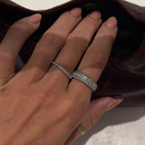 Crystal Band Ring, 925 Silver, 6 mm